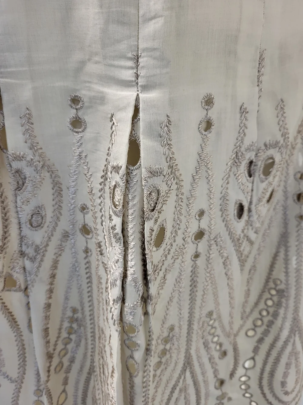 Talbots Bohemian Cream Embroidered Midi Skirt - Picture 7 of 13